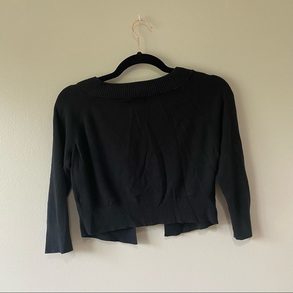 Express Black Cropped Cardigan Three quarters sleeve, button top - Picture 5 of 7